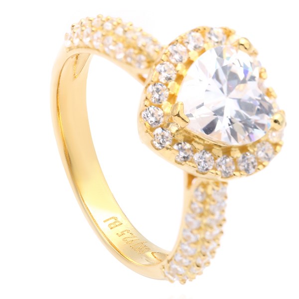 Nhẫn Bạc Nữ Đính Đá Mạ Vàng 18K AvaJi AVJ.R000375