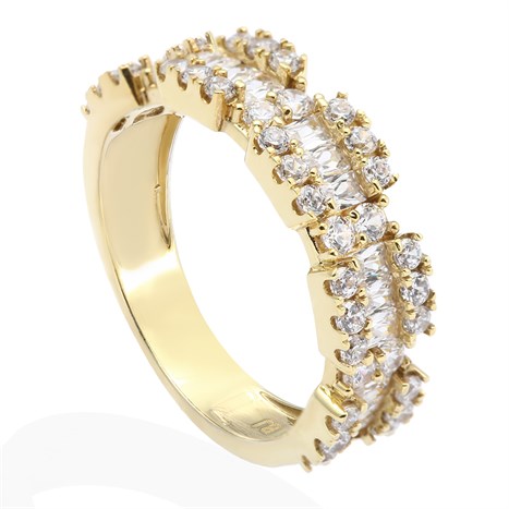 Nhẫn Bạc Nữ Đính Đá Mạ Vàng 18K AvaJi AVJ.R000386