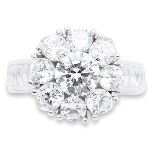 Nhẫn Bạc Nữ Đính Đá Mạ Vàng Trắng AvaJi AVJ.R000402 Màu Bạc