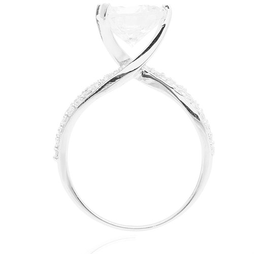 Nhẫn Bạc Nữ Đính Đá Mạ Vàng Trắng AvaJi AVJ.R000404 Màu Bạc