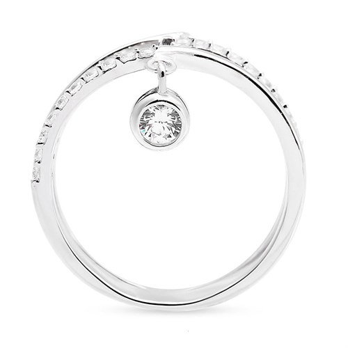 Nhẫn Bạc Nữ Đính Đá Mạ Vàng Trắng AvaJi AVJ.R000407 Màu Bạc