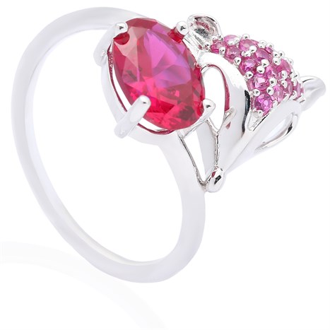 Nhẫn Bạc Nữ Đính Đá Mạ Vàng Trắng AvaJi AVJ.R000412 Màu Bạc