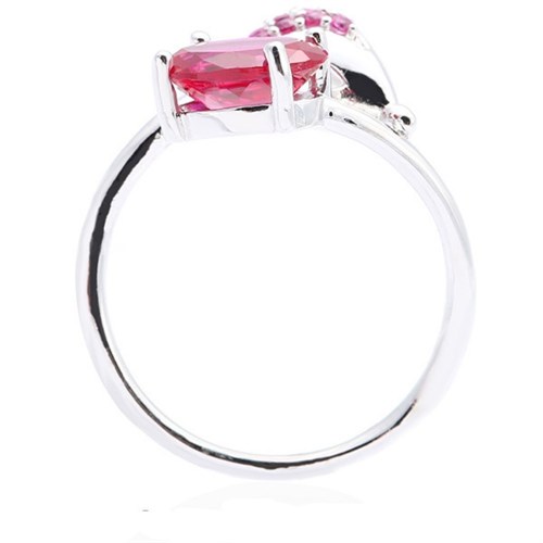 Nhẫn Bạc Nữ Đính Đá Mạ Vàng Trắng AvaJi AVJ.R000412 Màu Bạc