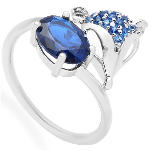 Nhẫn Bạc Nữ Đính Đá Mạ Vàng Trắng AvaJi AVJ.R000414 Màu Bạc