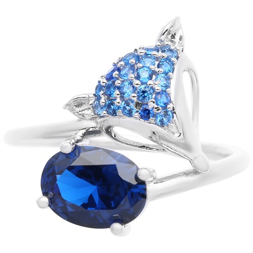 Nhẫn Bạc Nữ Đính Đá Mạ Vàng Trắng AvaJi AVJ.R000414 Màu Bạc