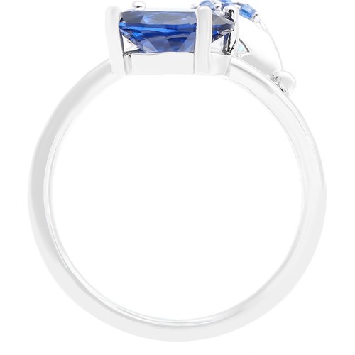 Nhẫn Bạc Nữ Đính Đá Mạ Vàng Trắng AvaJi AVJ.R000414 Màu Bạc