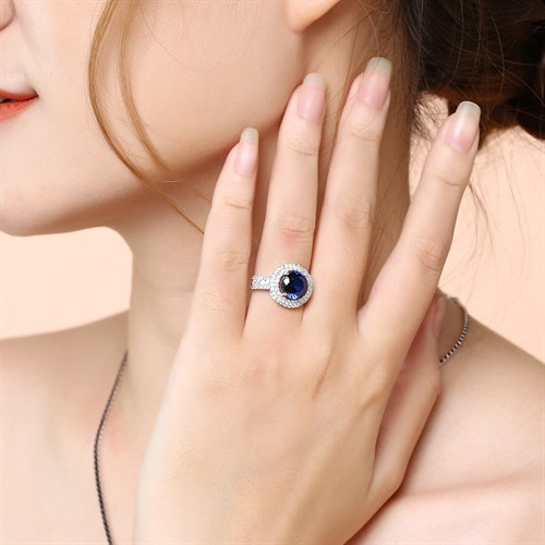 Nhẫn Bạc Nữ Đính Đá Mạ Vàng Trắng AvaJi AVJ.R000415 Màu Bạc