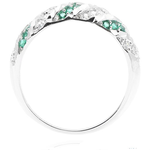 Nhẫn Bạc Nữ Đính Đá Mạ Vàng Trắng AvaJi AVJ.R000422 Màu Bạc