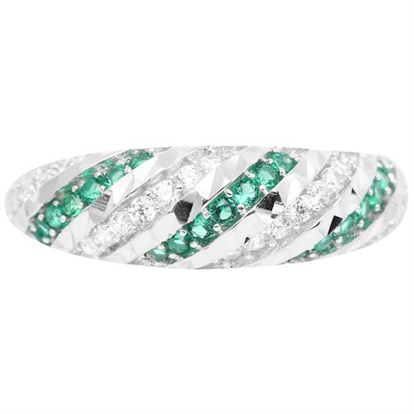 Nhẫn Bạc Nữ Đính Đá Mạ Vàng Trắng AvaJi AVJ.R000422 Màu Bạc