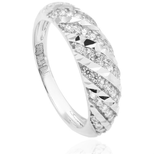 Nhẫn Bạc Nữ Đính Đá Mạ Vàng Trắng AvaJi AVJ.R000423