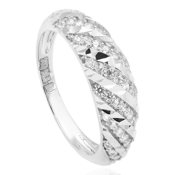 Nhẫn Bạc Nữ Đính Đá Mạ Vàng Trắng AvaJi AVJ.R000423