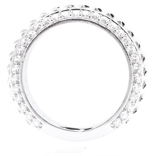 Nhẫn Bạc Nữ Đính Đá Mạ Vàng Trắng AvaJi AVJ.R000425 Màu Bạc