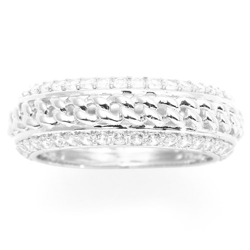 Nhẫn Bạc Nữ Đính Đá Mạ Vàng Trắng AvaJi AVJ.R000425 Màu Bạc