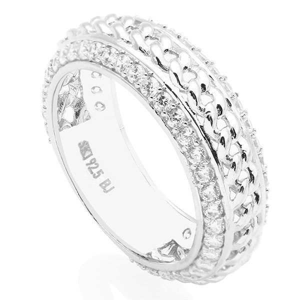 Nhẫn Bạc Nữ Đính Đá Mạ Vàng Trắng AvaJi AVJ.R000425