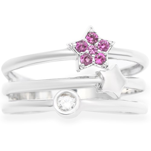 Nhẫn Bạc Nữ Đính Đá Mạ Vàng Trắng AvaJi AVJ.R000430 Màu Bạc