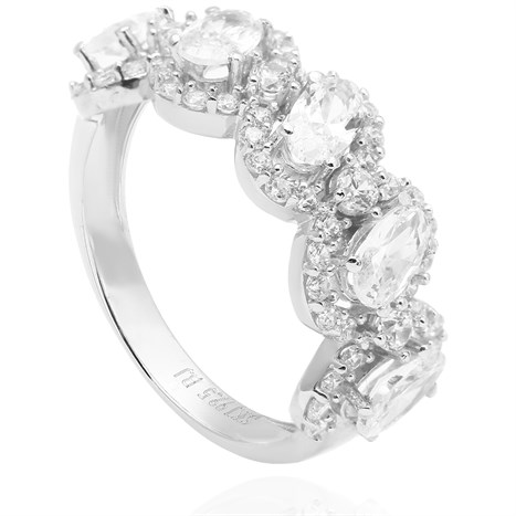 Nhẫn Bạc Nữ Đính Đá Mạ Vàng Trắng AvaJi AVJ.R000439