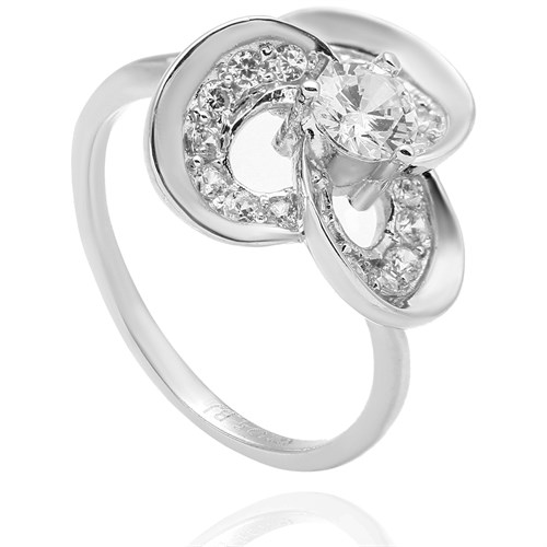 Nhẫn Bạc Nữ Đính Đá Mạ Vàng Trắng AvaJi AVJ.R000441 Màu Bạc