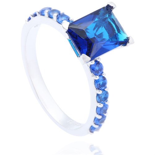 Nhẫn Bạc Nữ Đính Đá Mạ Vàng Trắng AvaJi AVJ.R000442 Màu Bạc