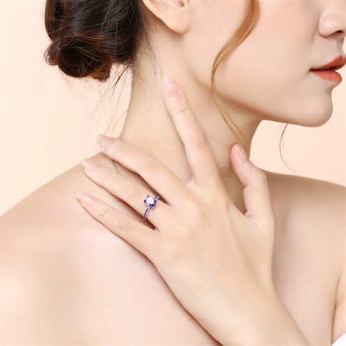 Nhẫn Bạc Nữ Đính Đá Mạ Vàng Trắng AvaJi AVJ.R000444 Màu Bạc