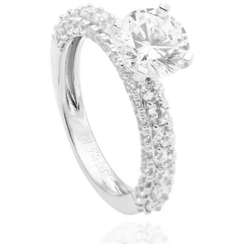 Nhẫn Bạc Nữ Đính Đá Mạ Vàng Trắng AvaJi AVJ.R000449