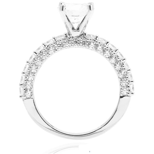 Nhẫn Bạc Nữ Đính Đá Mạ Vàng Trắng AvaJi AVJ.R000449 Màu Bạc