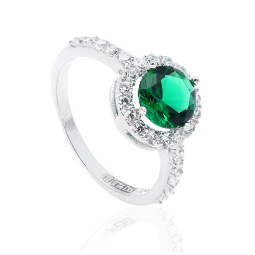 Nhẫn Bạc Nữ Đính Đá Mạ Vàng Trắng AvaJi AVJ.R000465 Màu Bạc