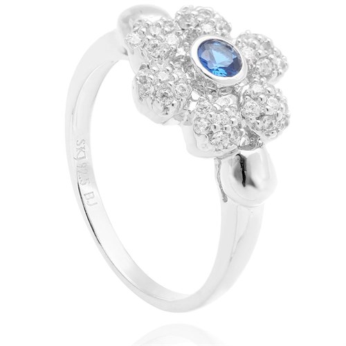 Nhẫn Bạc Nữ Đính Đá Mạ Vàng Trắng AvaJi AVJ.R000469