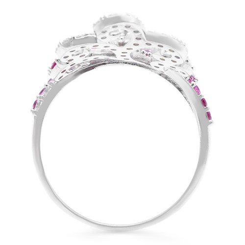 Nhẫn Bạc Nữ Đính Đá Mạ Vàng Trắng AvaJi AVJ.R000475 Màu Bạc