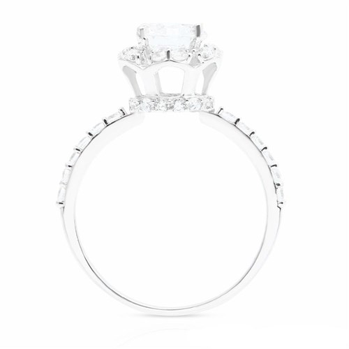 Nhẫn Bạc Nữ Đính Đá Mạ Vàng Trắng AvaJi AVJ.R000477 Màu Bạc