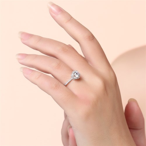 Nhẫn Bạc Nữ Đính Đá Mạ Vàng Trắng AvaJi AVJ.R000477 Màu Bạc