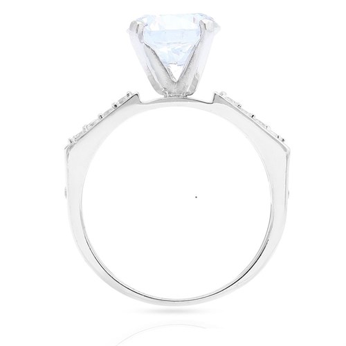 Nhẫn Bạc Nữ Đính Đá Mạ Vàng Trắng AvaJi AVJ.R000483 Màu Bạc