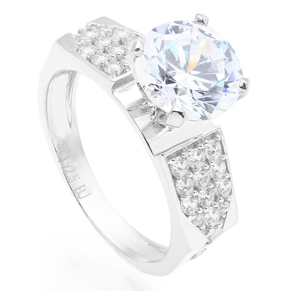 Nhẫn Bạc Nữ Đính Đá Mạ Vàng Trắng AvaJi AVJ.R000483