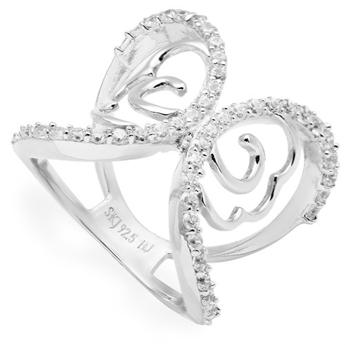 Nhẫn Bạc Nữ Đính Đá Mạ Vàng Trắng AvaJi AVJ.R000484 Màu Bạc