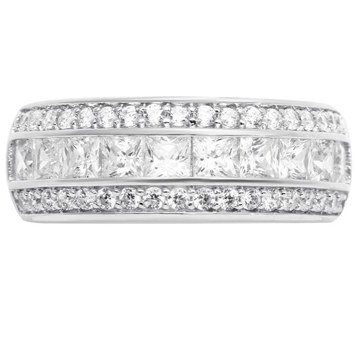 Nhẫn Bạc Nữ Đính Đá Mạ Vàng Trắng AvaJi AVJ.R000499 Màu Bạc