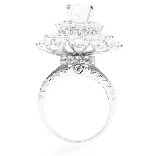 Nhẫn Bạc Nữ Đính Đá Mạ Vàng Trắng AvaJi AVJ.R000503 Màu Bạc