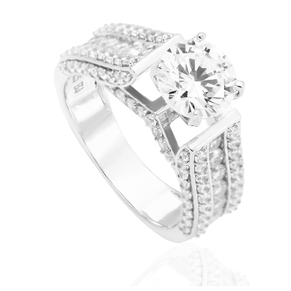 Nhẫn Bạc Nữ Đính Đá Mạ Vàng Trắng AvaJi AVJ.R000507