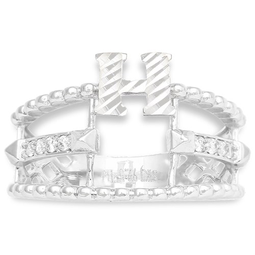 Nhẫn Bạc Nữ Đính Đá Mạ Vàng Trắng AvaJi AVJ.R000511 Màu Bạc