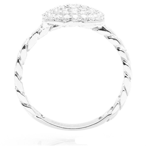 Nhẫn Bạc Nữ Đính Đá Mạ Vàng Trắng AvaJi AVJ.R000512 Màu Bạc