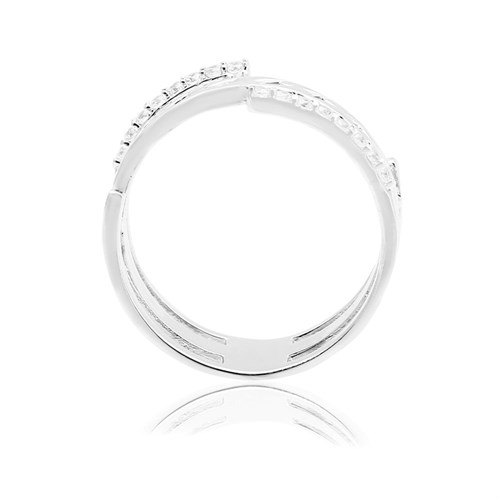 Nhẫn Bạc Nữ Đính Đá Mạ Vàng Trắng AvaJi AVJ.R000514 Màu Bạc