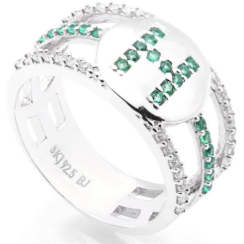 Nhẫn Bạc Nữ Đính Đá Mạ Vàng Trắng AvaJi AVJ.R000515
