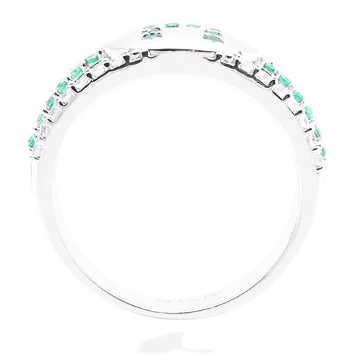 Nhẫn Bạc Nữ Đính Đá Mạ Vàng Trắng AvaJi AVJ.R000515 Màu Bạc