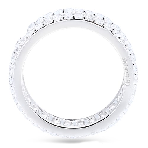 Nhẫn Bạc Nữ Đính Đá Mạ Vàng Trắng AvaJi AVJ.R000516 Màu Bạc