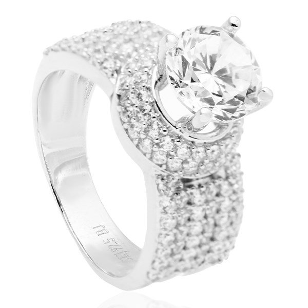 Nhẫn Bạc Nữ Đính Đá Mạ Vàng Trắng AvaJi AVJ.R000528