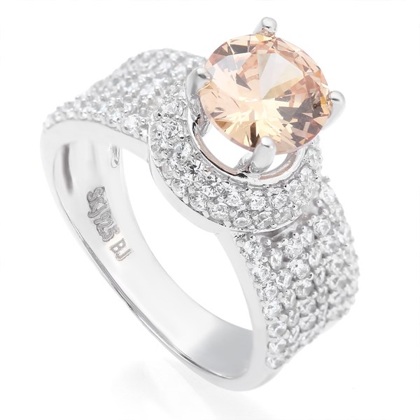 Nhẫn Bạc Nữ Đính Đá Mạ Vàng Trắng AvaJi AVJ.R000529