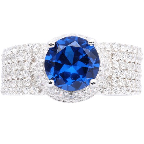 Nhẫn Bạc Nữ Đính Đá Mạ Vàng Trắng AvaJi AVJ.R000531 Màu Bạc