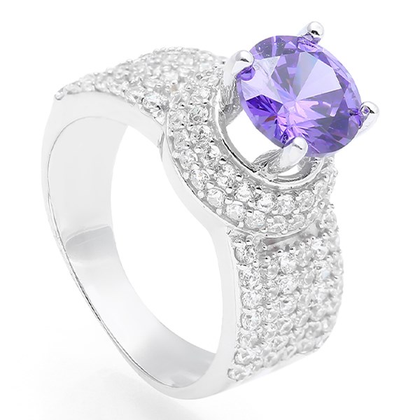 Nhẫn Bạc Nữ Đính Đá Mạ Vàng Trắng AvaJi AVJ.R000533