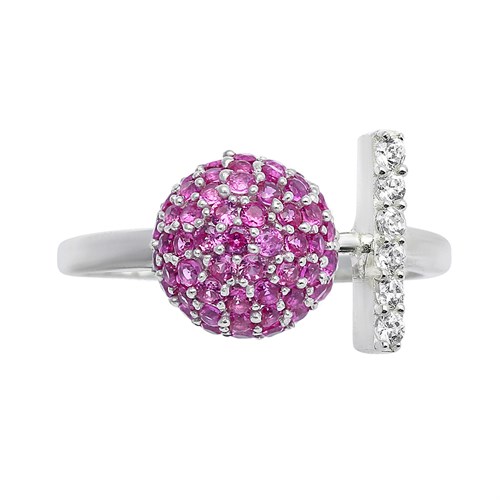 Nhẫn Bạc Nữ Đính Đá Mạ Vàng Trắng AvaJi AVJ.R000535 Màu Bạc