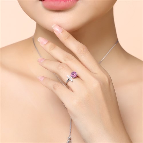 Nhẫn Bạc Nữ Đính Đá Mạ Vàng Trắng AvaJi AVJ.R000535 Màu Bạc