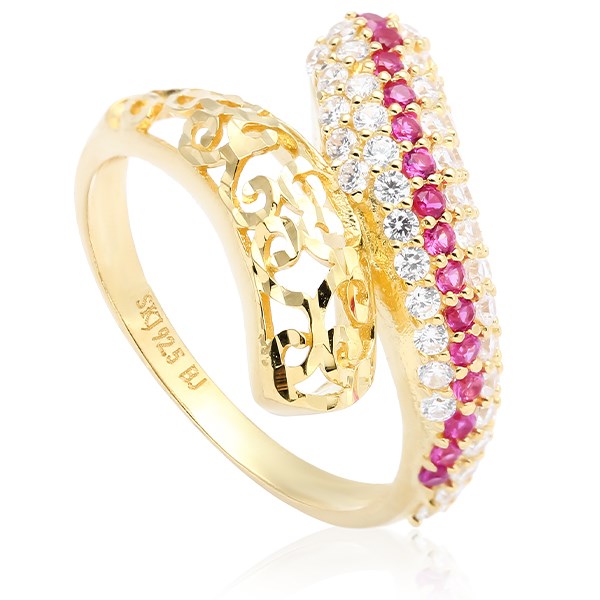 Nhẫn Bạc Nữ Đính Đá Mạ Vàng 18K AvaJi AVJ.R000540