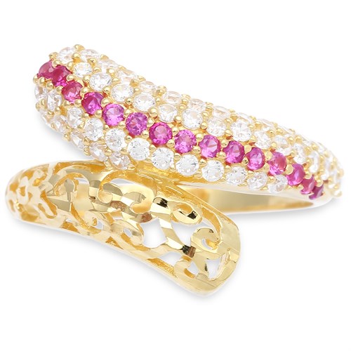 Nhẫn Bạc Nữ Đính Đá Mạ Vàng 18K AvaJi AVJ.R000540 Màu Vàng